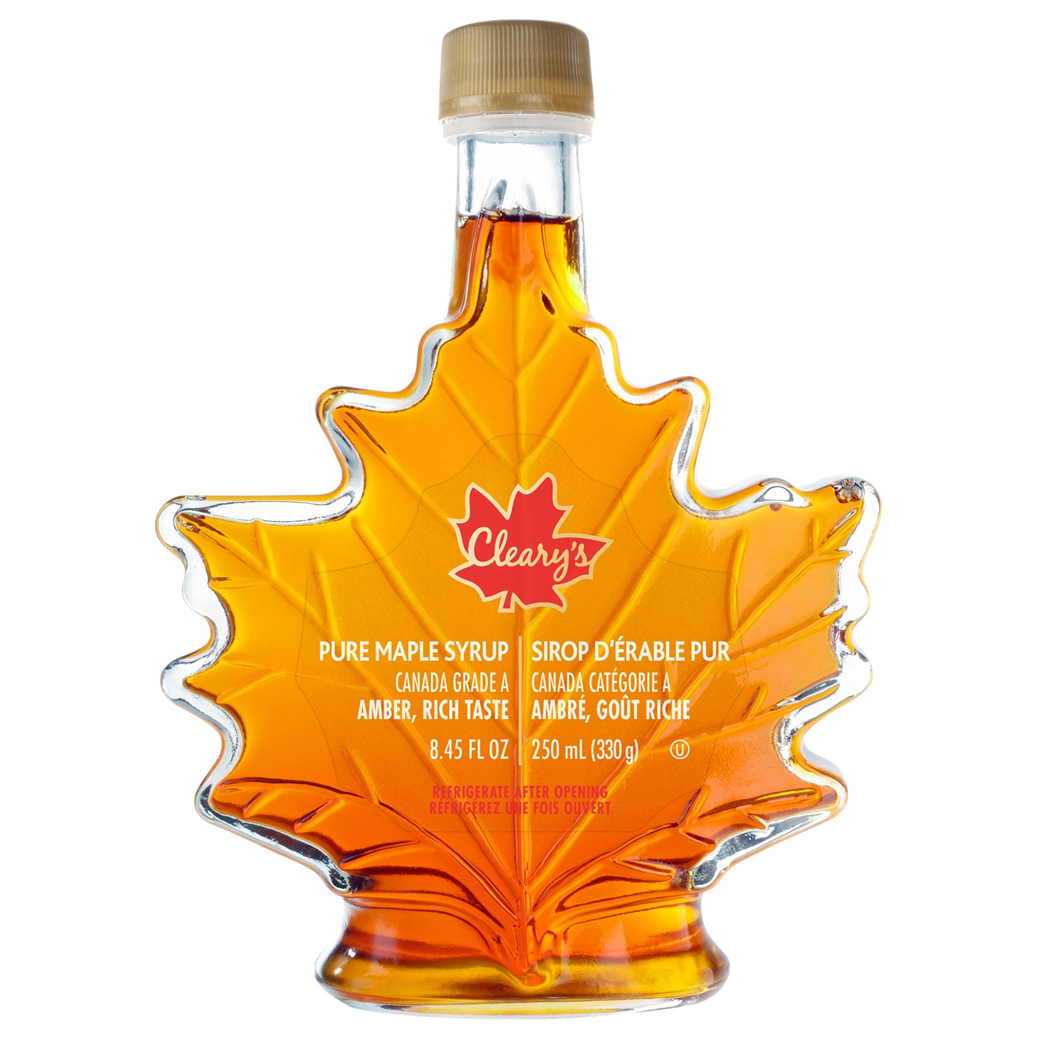 Cleary's Maple Syrup Amber leaf bottle 250ml